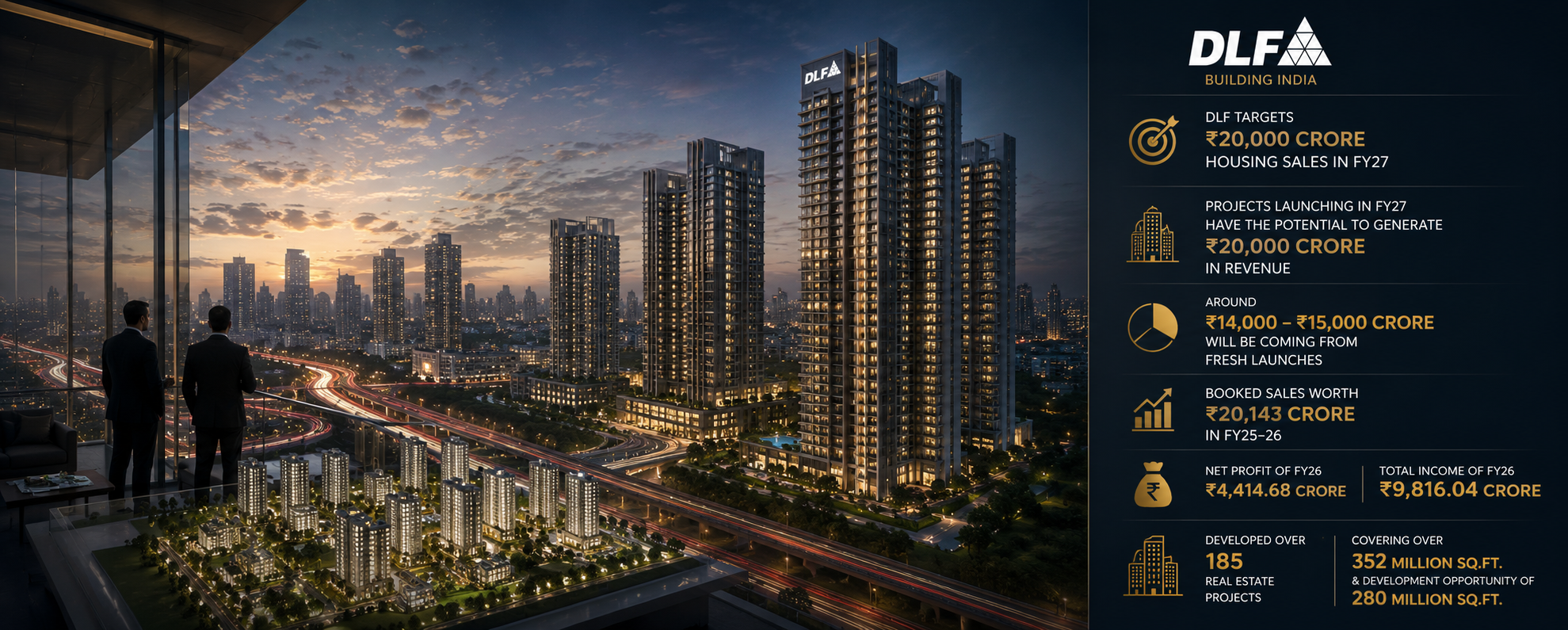DLF Targets ₹20,000 Crore Housing Sales in FY27