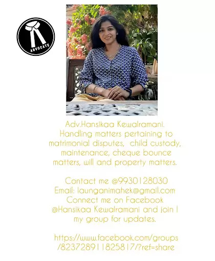 Divorce lawyer Advocate Hansikaa S Kewalramani