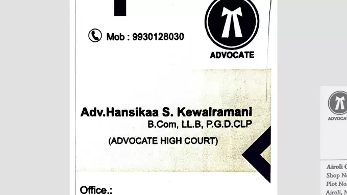 Divorce lawyer Advocate Hansikaa S Kewalramani