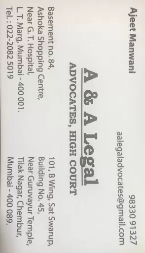 A&A Legal Adv Ajeet Manwani